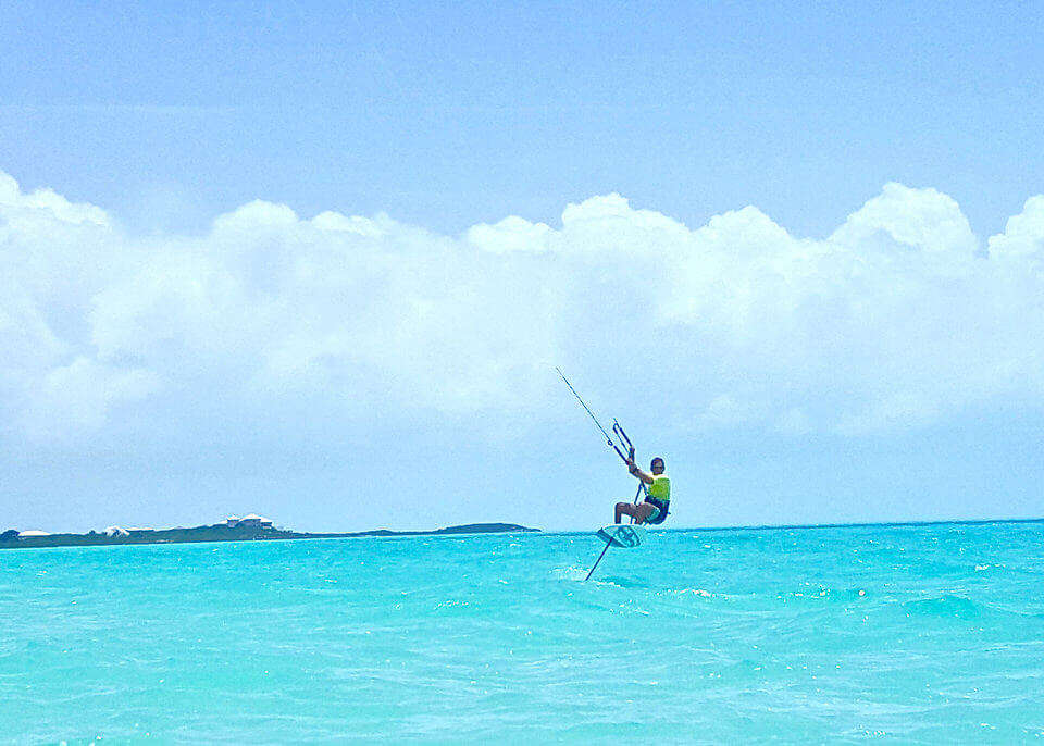 foil kiting in long bay beach, providenciales