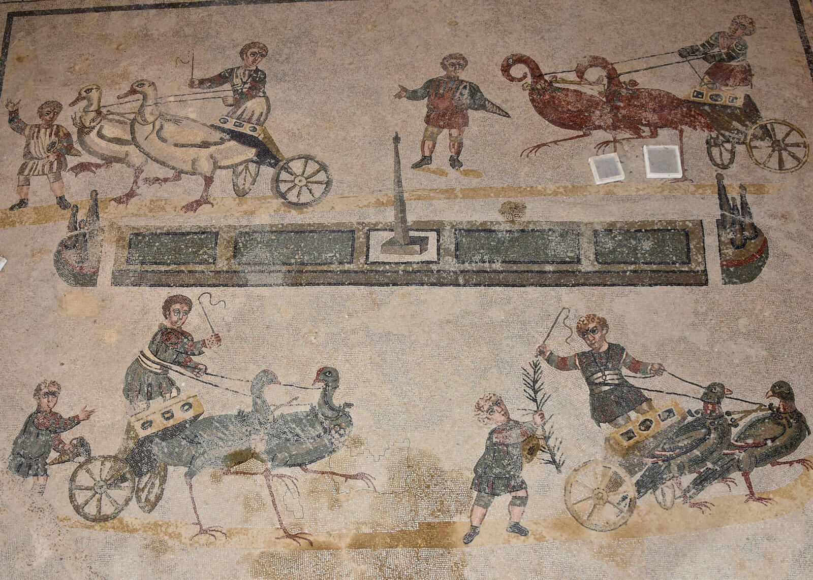 Roman Mosaic at Villa Romana in Sicily