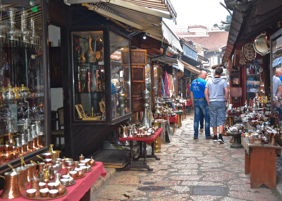 Bascarsija or Old Bazaar in Sarajevo