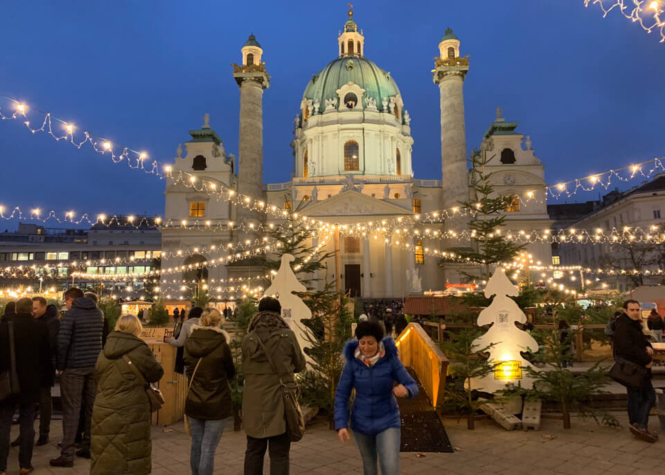 Karlskirche during Christmas, Vienna